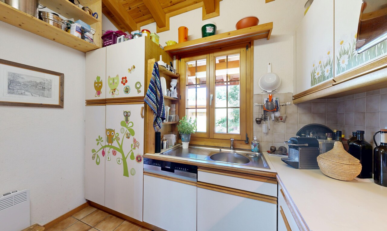 kitchen with light countertops, dishwashing machine, dual tone cabinetry, tasteful backsplash, and open shelves