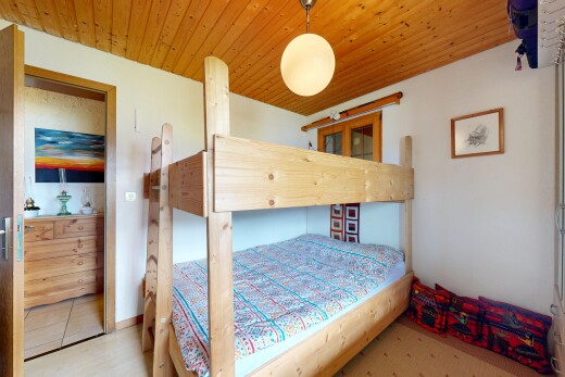 room with wooden ceiling
