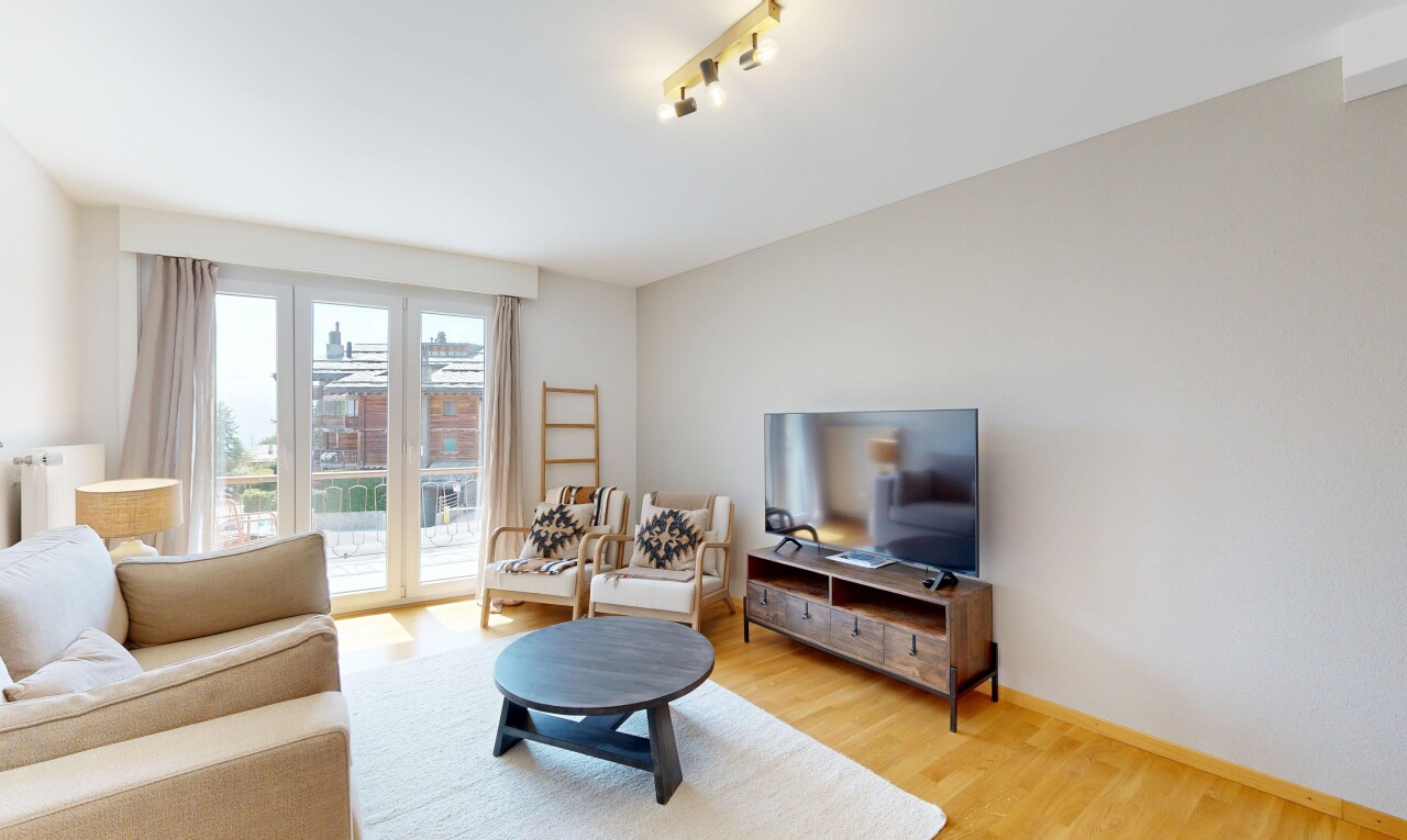 wohnzimmer mit natürliches licht, natural light, holzfußboden, wood finish floor, und fernseher