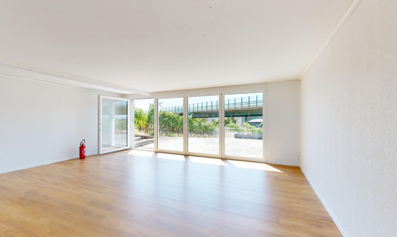 pièce vide avec sol en finition bois, wood finish floor, inside property, cloison sèche, et drywall