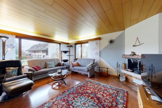 wohnzimmer mit holzdecke, wood ceiling, fernseher, holzfußboden, und wood finish floor