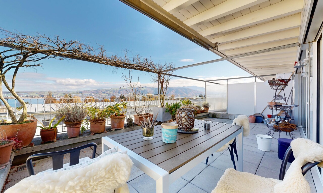 terrasse mit mountain view, blick auf die berge, from property, day time, und terrasse
