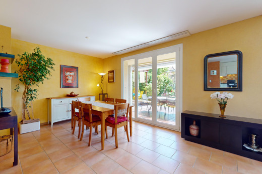 view of tiled dining space