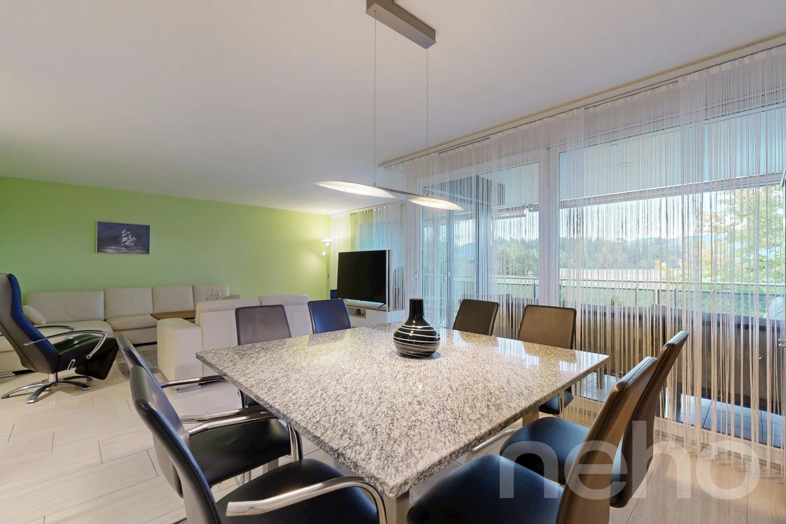 view of living / dining area