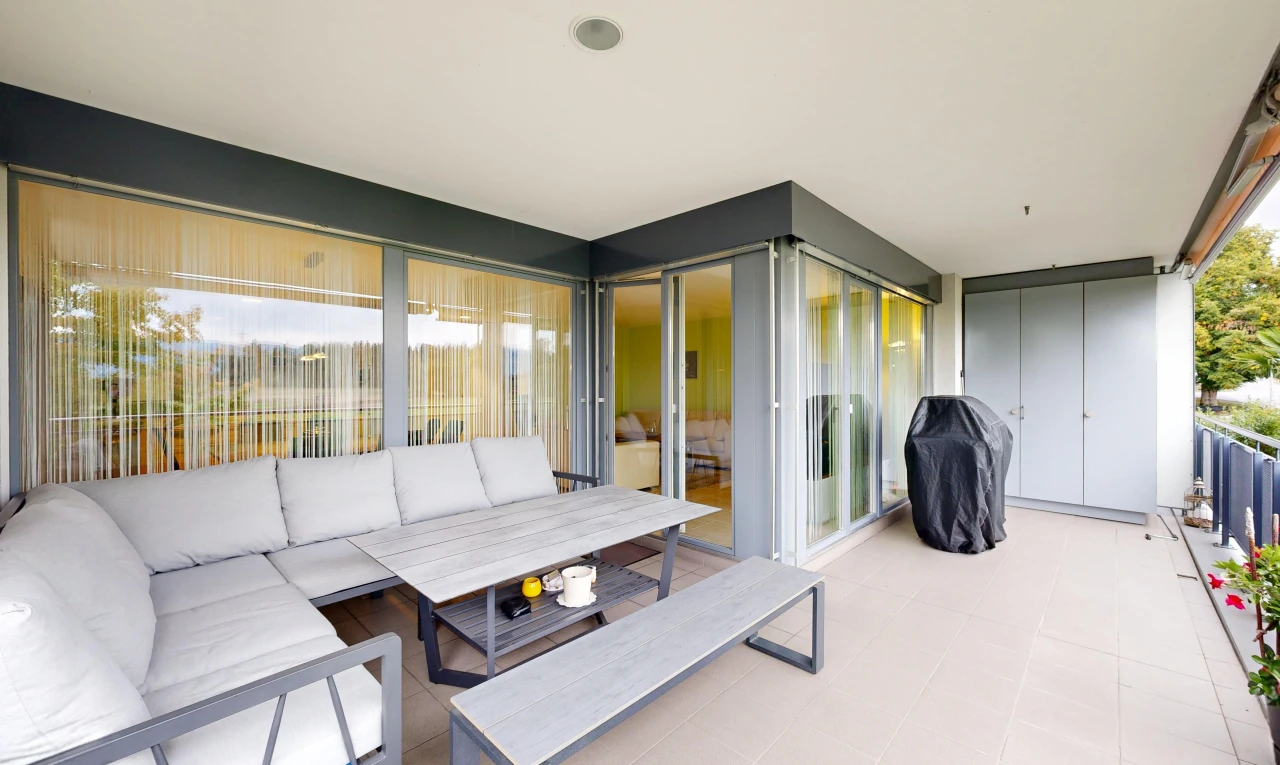 terrace with a grill