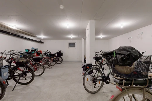 view of parking with bike storage