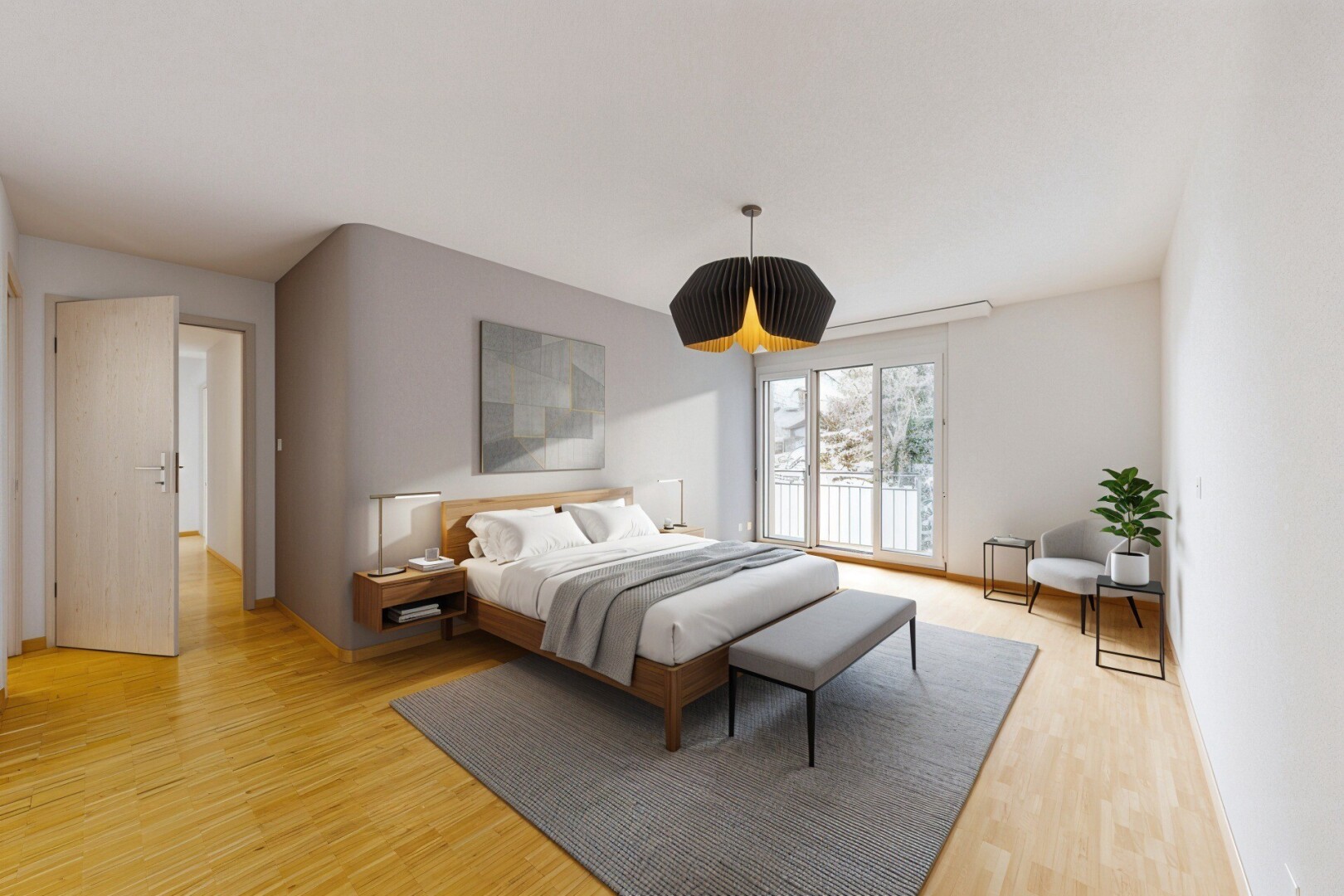 spare room featuring light wood-style floors