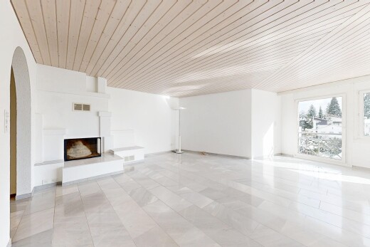 leerer raum mit natürliches licht, natural light, inside property, kamin, und light floor