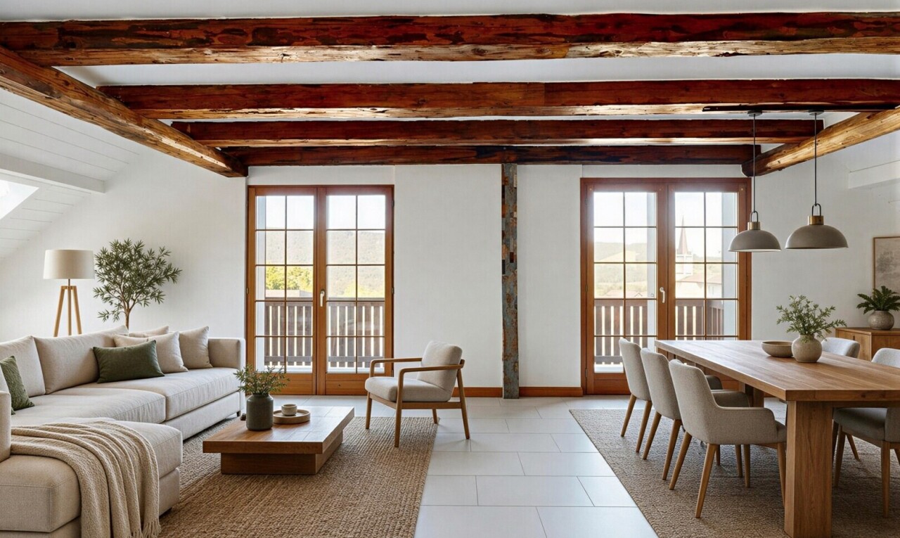 salon / salle à manger avec inside property, portes-fenêtres, natural light, lumière naturelle, et drywall
