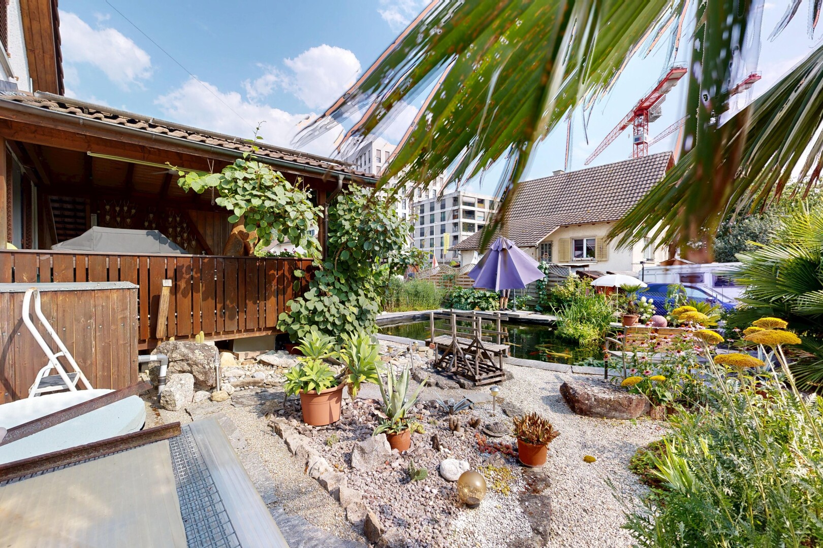 garten mit day time und terrasse