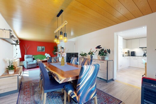 esszimmer mit holzdecke, wood ceiling, holzfußboden, wood finish floor, und gipskartonwand