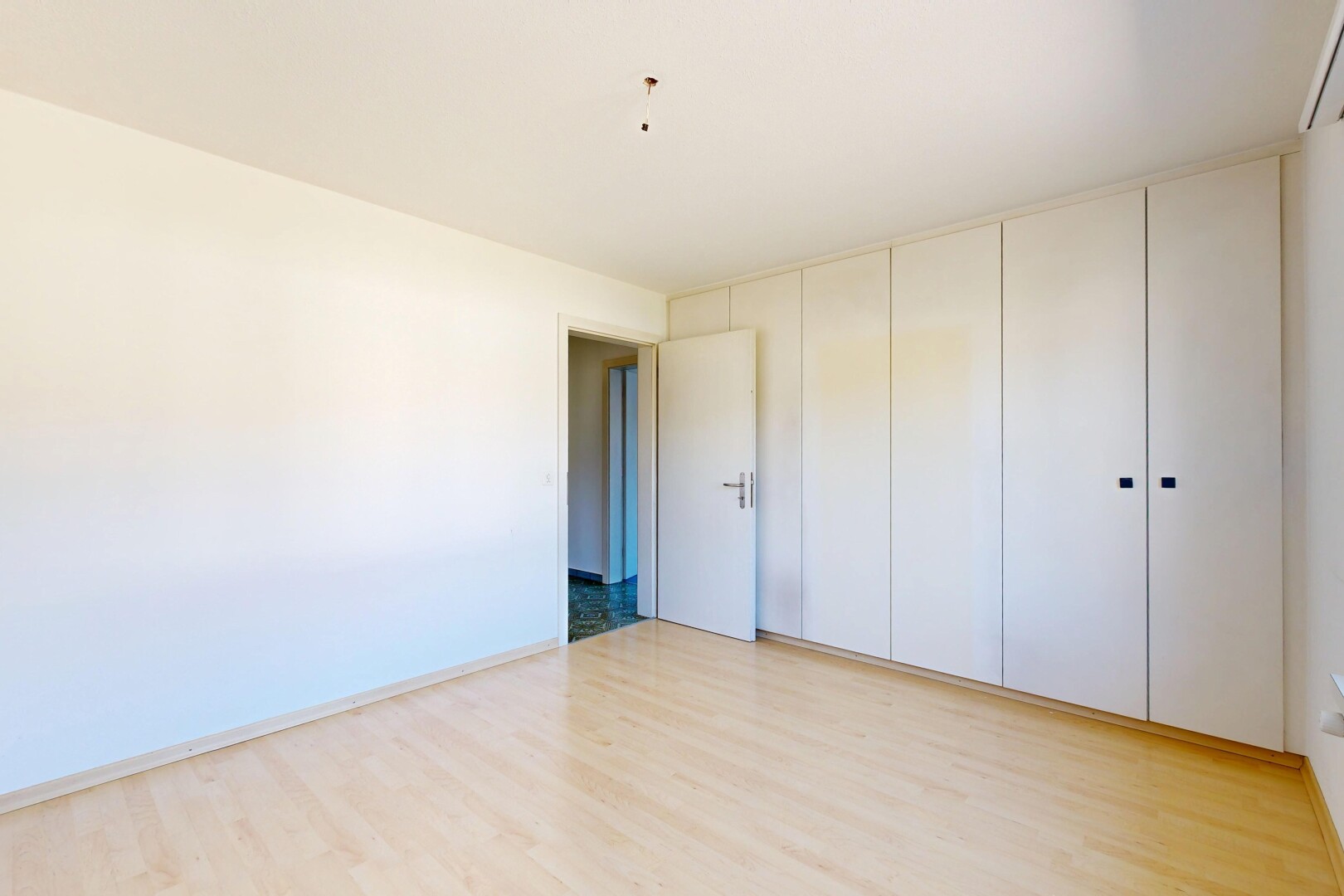 leerer raum mit drywall, gipskartonwand, wood finish floor, holzfußboden, und inside property