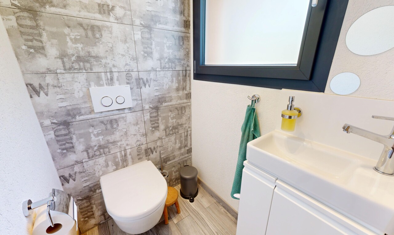 half bathroom with vanity