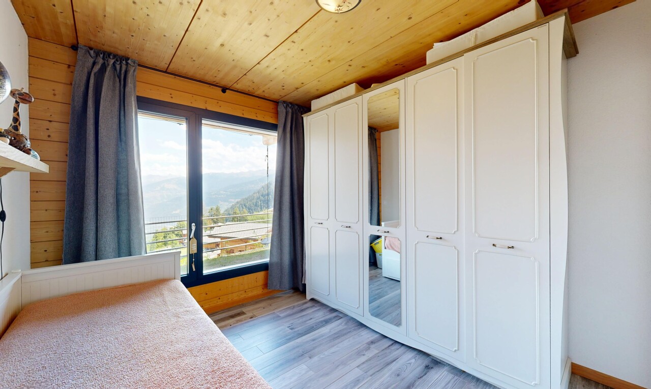 unfurnished room featuring a closet, light wood-style floors, access to exterior, wood ceiling, and wooden walls