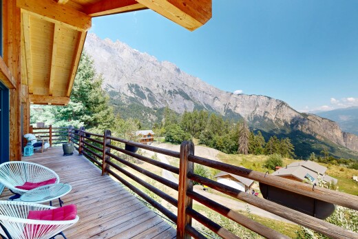 balcony with a mountain view