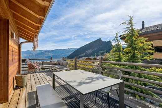 terrasse avec vue sur la montagne, mountain view, terrasse, view focus, et day time