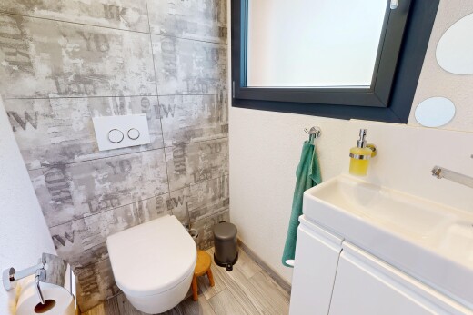 half bathroom with vanity
