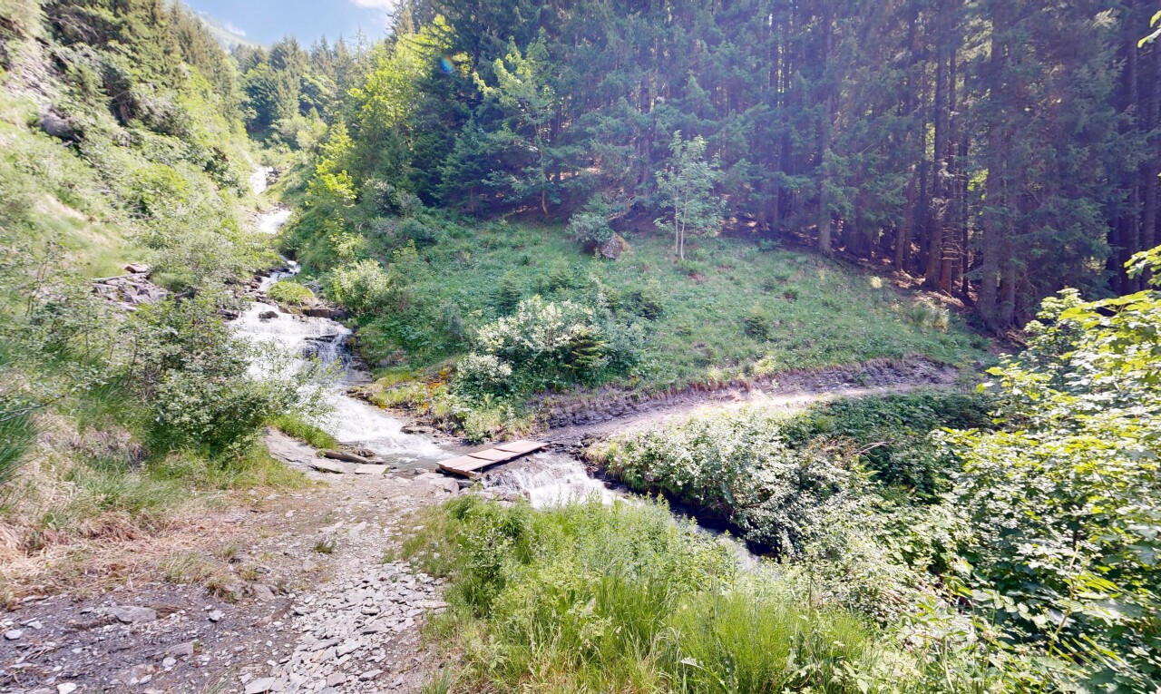 jardin avec day time, creek / stream view, forest view, vue sur la forêt, et water view