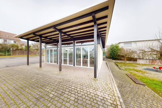 terrasse mit overcast, terrasse, und zaun