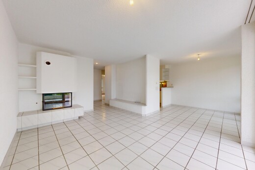 wohnzimmer mit fliesenboden, tile floor, inside property, gipskartonwand, und drywall