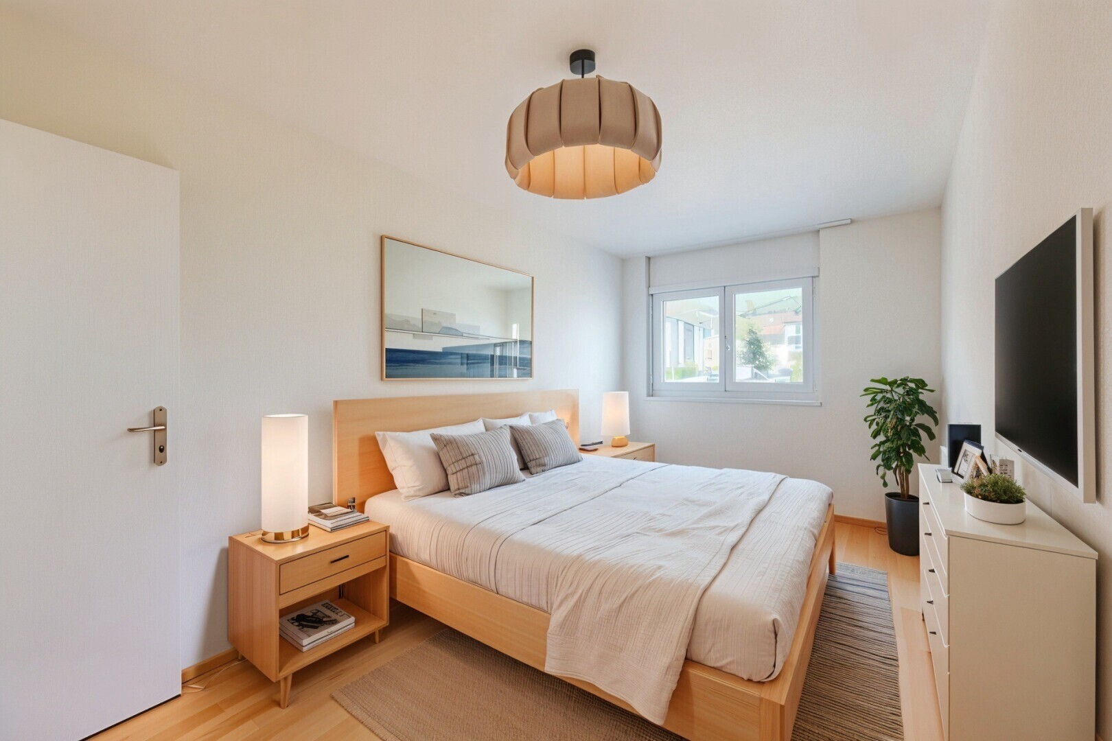 leerer raum mit natural light, natürliches licht, wood finish floor, holzfußboden, und inside property