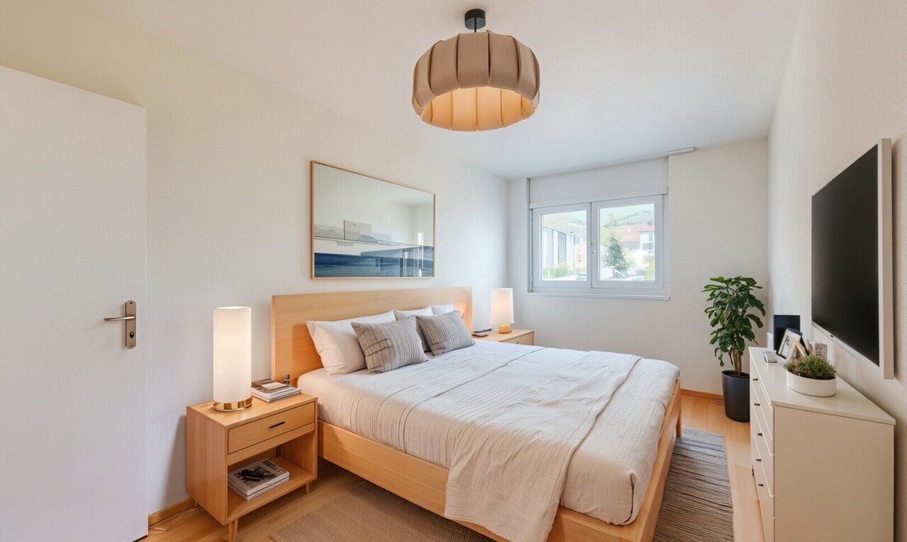 leerer raum mit natural light, natürliches licht, wood finish floor, holzfußboden, und inside property