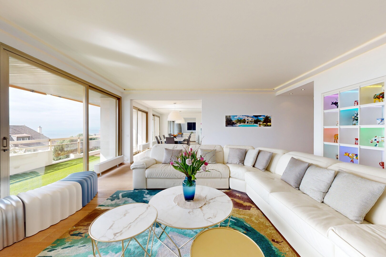 living area with wood finished floors