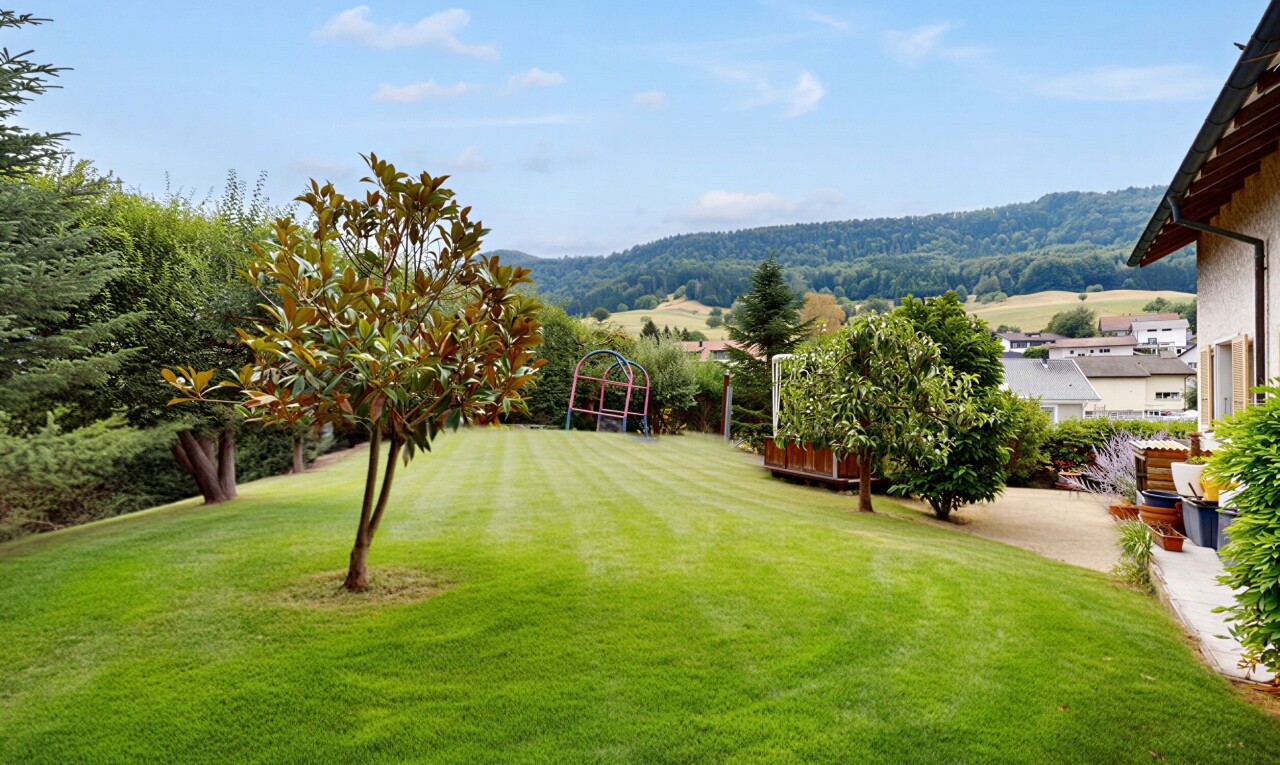 garten mit rasen, from property, und day time