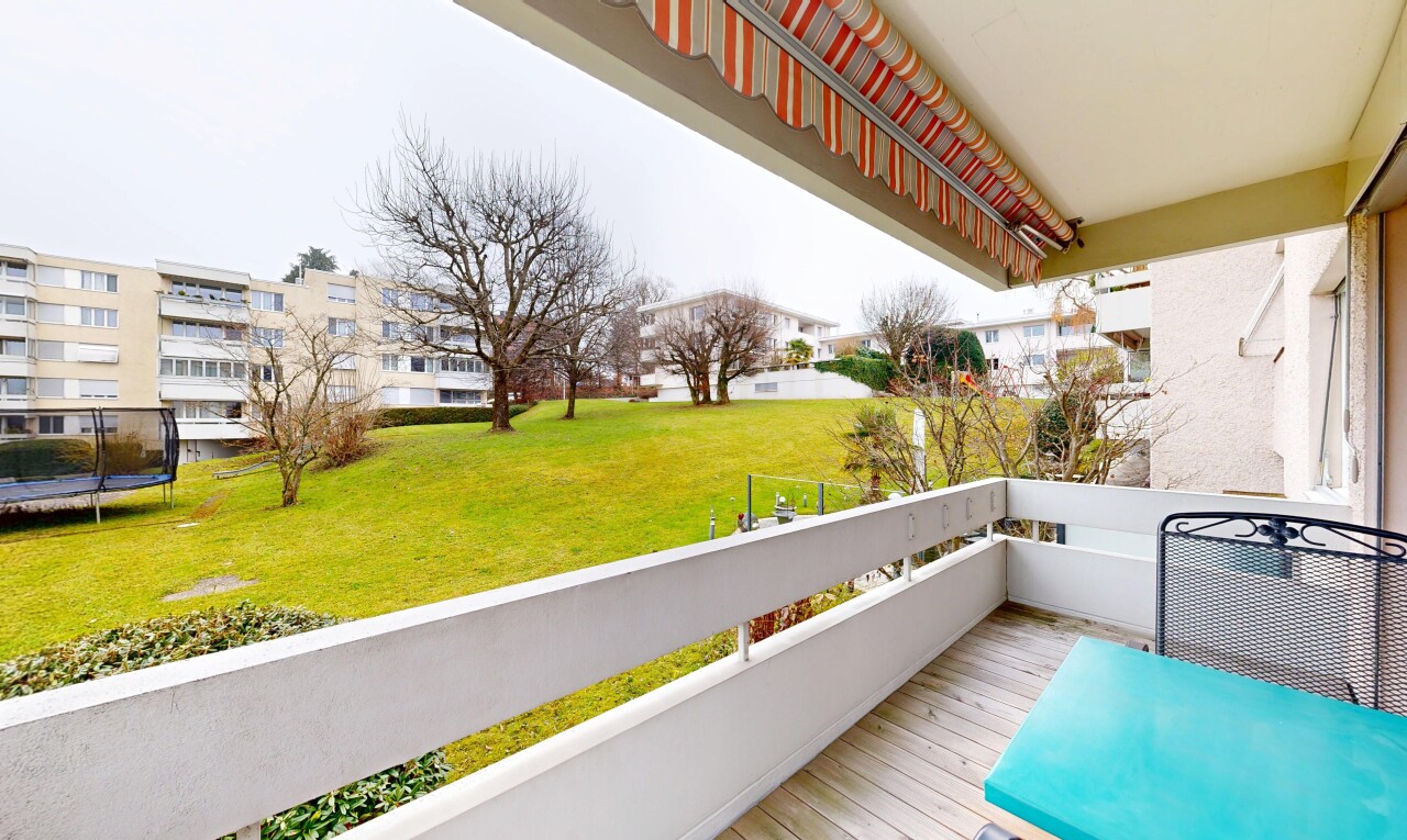 balkon mit balkon, from property, und overcast