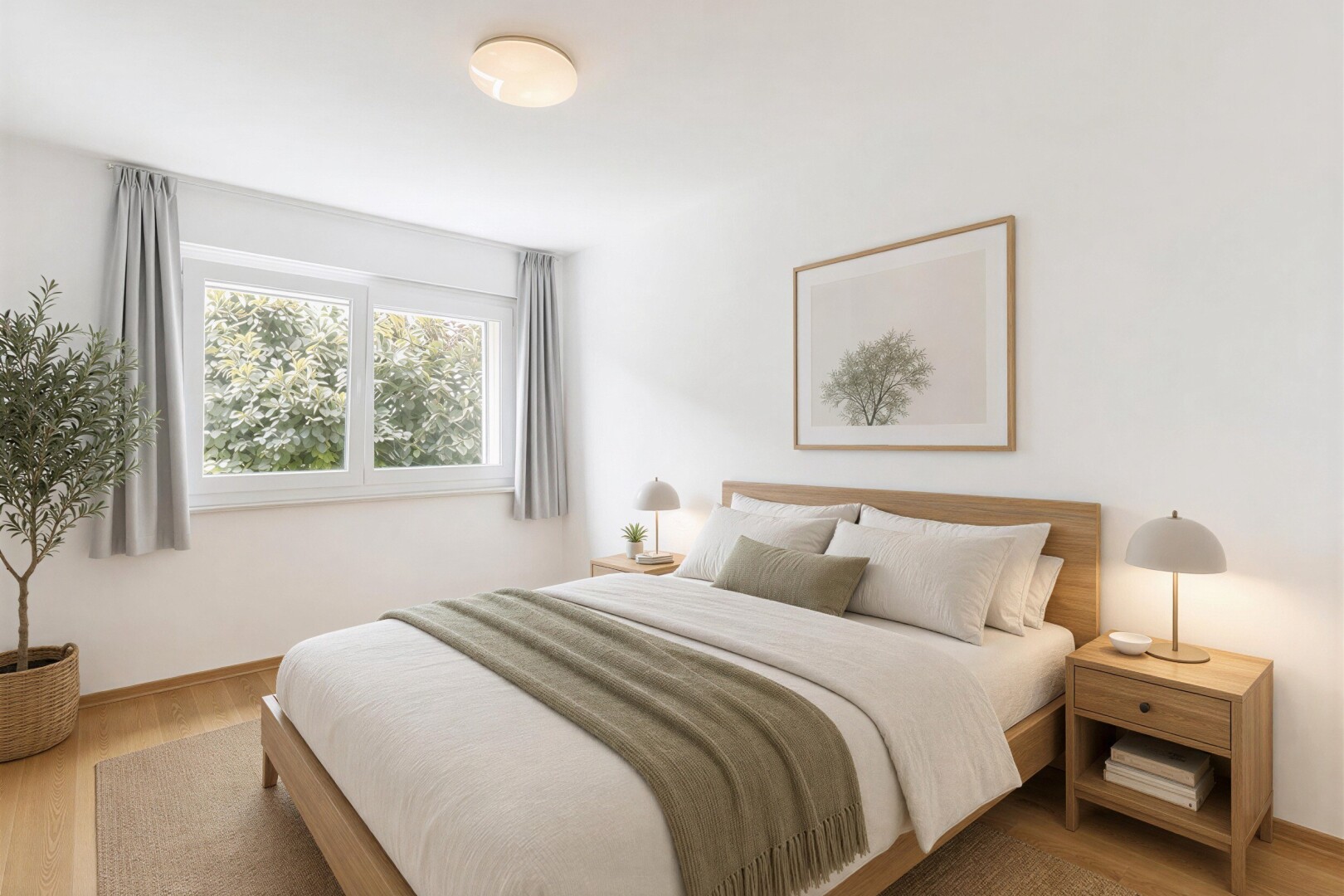 chambre avec inside property, cloison sèche, drywall, sol en finition bois, et wood finish floor