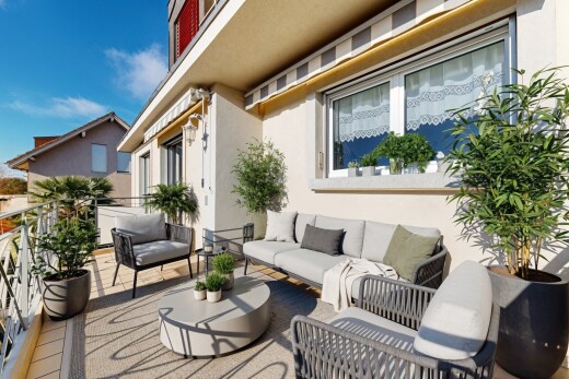 terrasse avec terrasse, espace de vie extérieur, et day time