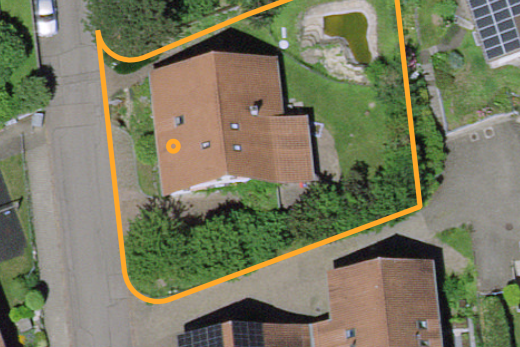 lage auf der karte mit property lines