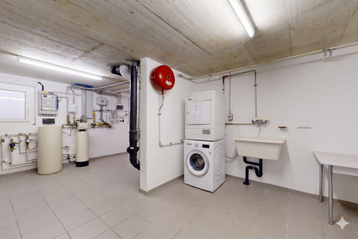 wäschekammer mit light floor, inside community, drywall, waschturm, und wäscherei