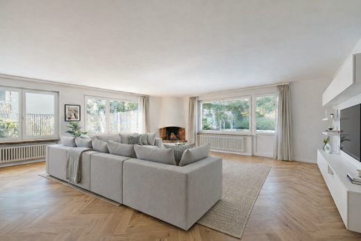 wohnzimmer mit parquet floor, holzfußboden, wood finish floor, inside property, und gipskartonwand