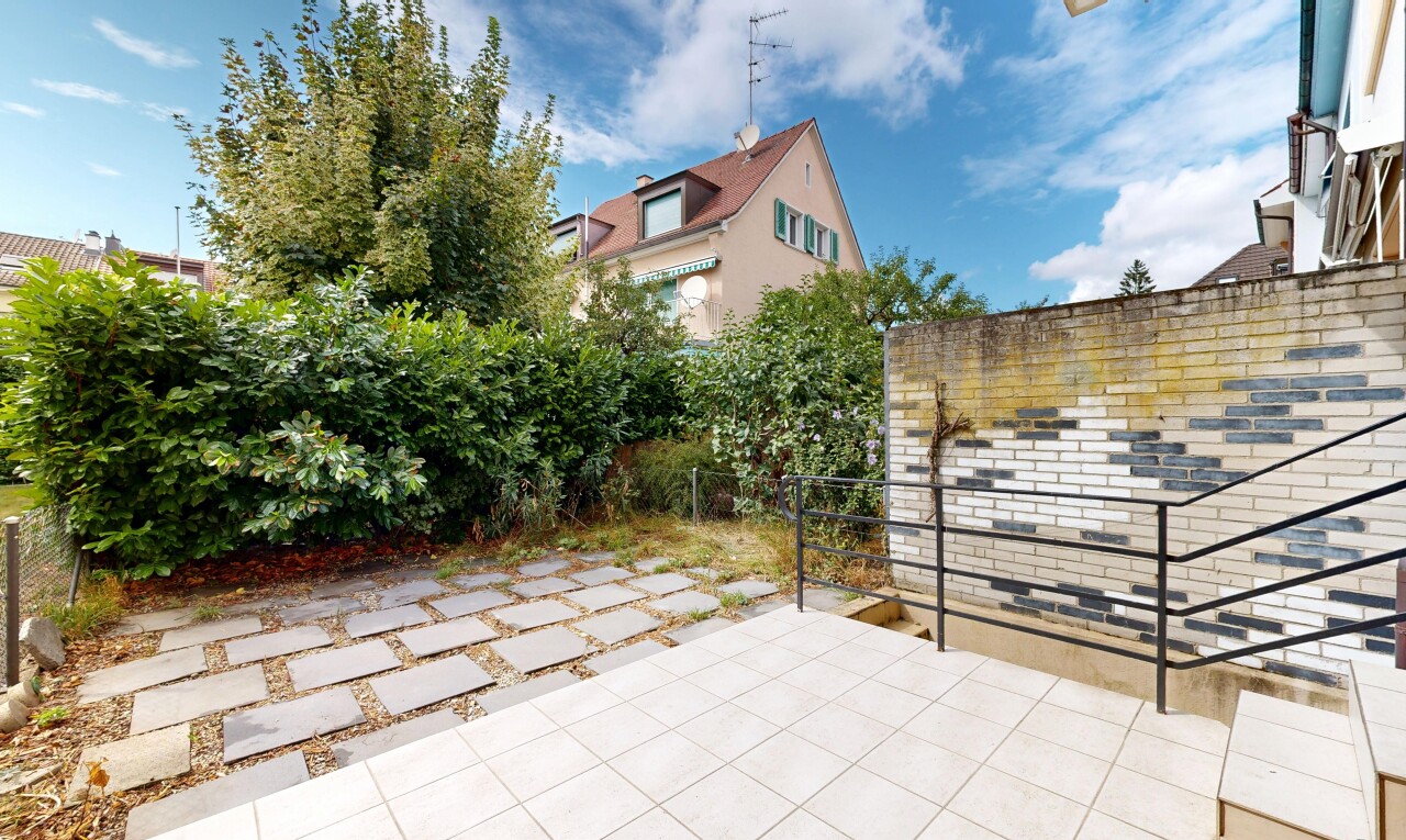 terrasse mit from property, day time, und zaun