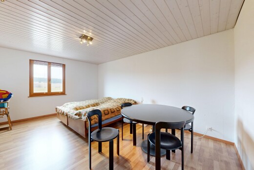 room / bedroom with light wood-style flooring and wooden ceiling