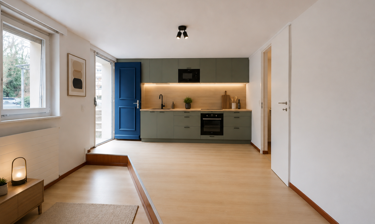 pièce vide avec wood finish floor, sol en finition bois, inside property, natural light, et lumière naturelle