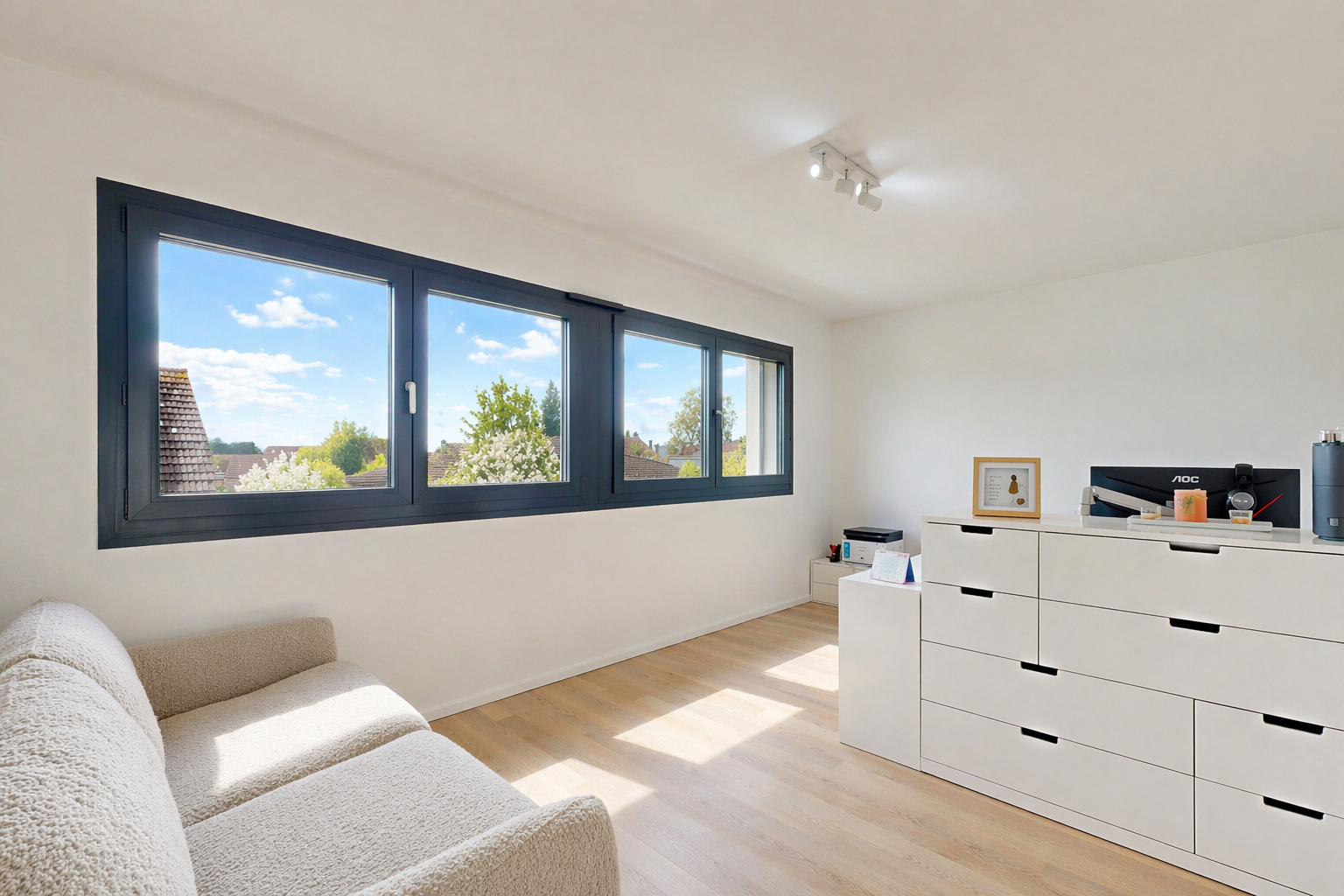 room / bedroom featuring light wood-style floors