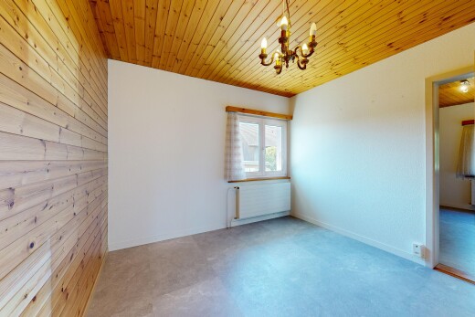 leerer raum mit holzwand, wood wall, holzdecke, wood ceiling, und natürliches licht