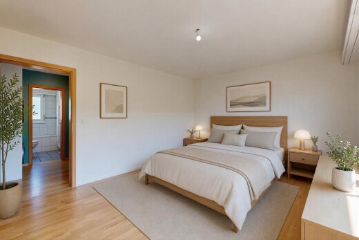 pièce vide avec inside property, sol en finition bois, wood finish floor, cloison sèche, et drywall