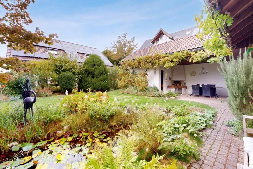 garten mit terrasse, from property, day time, und solaranlage