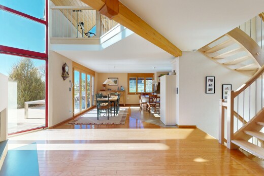 esszimmer mit treppen, natürliches licht, natural light, gipskartonwand, und drywall