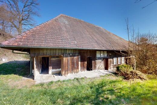 outdoor house with a patio area