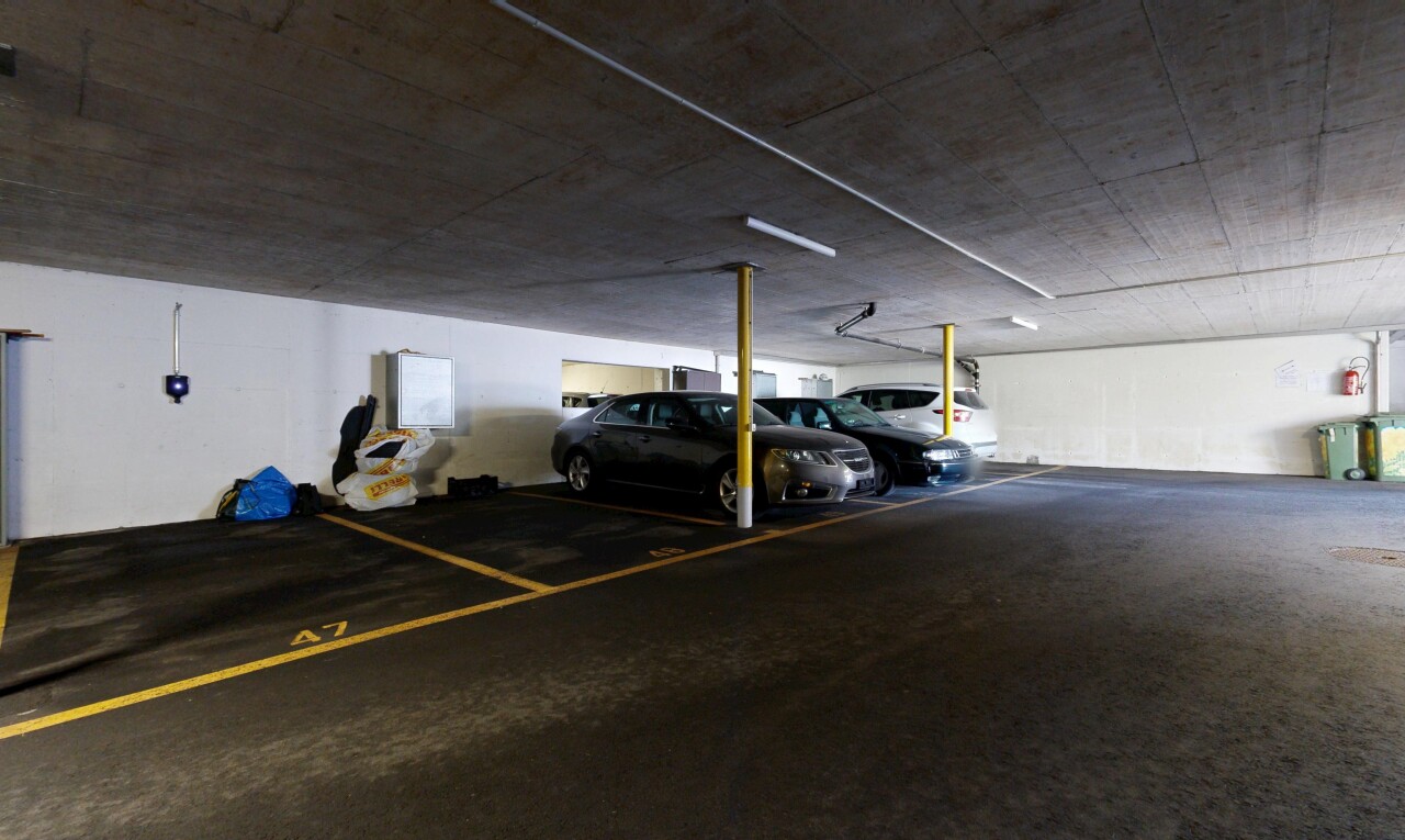 view of parking garage