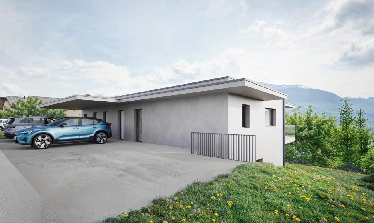 außenansicht mit stuckverkleidung, property visible, day time, blick auf die berge, und mountain view