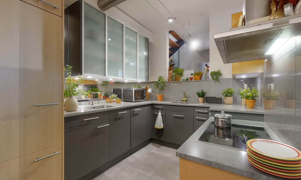 kitchen with modern cabinets, backsplash, wall chimney range hood, and black electric cooktop