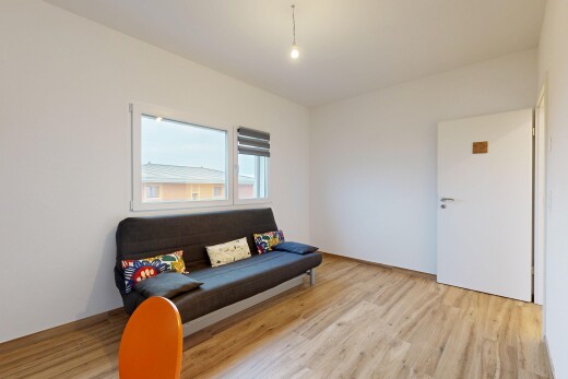 living area with light wood-type flooring