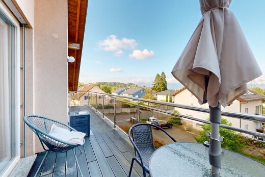 balkon mit day time, from property, balkon, residential view, und wohngebietblick