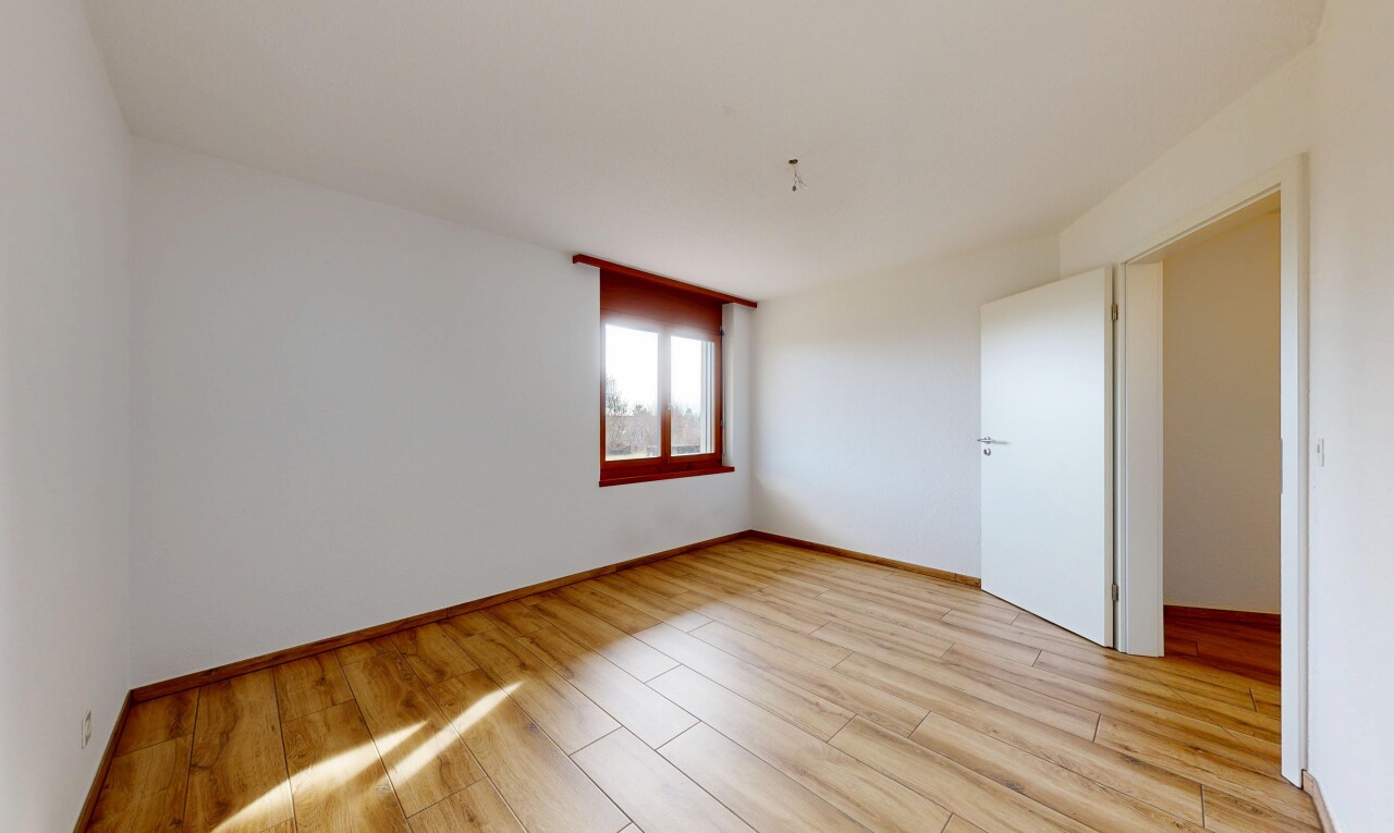 pièce vide avec sol en finition bois, wood finish floor, inside property, cloison sèche, et drywall