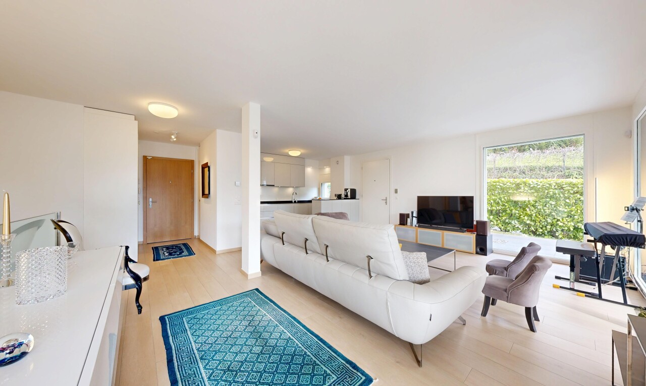 living room featuring light wood-type flooring